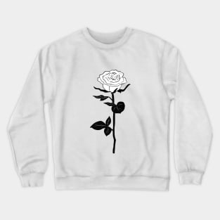 Black and White Rose Flower Crewneck Sweatshirt